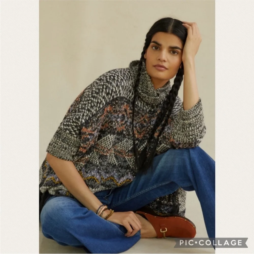 NWT Anthropologie Pilcro Magda Knit Poncho - Picture 4 of 15